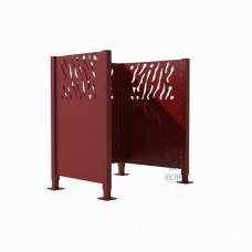 Venice Steel Wheelie Bin Screen - Complete Set (750x750 mm, Traffic Red)
