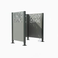 Garbage Bins Privacy Screen Venice Steel - Complete Set (750x750 mm, Silk Grey)