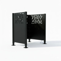 Garbage Bins Screen Venice in Steel – Complete Set (750x750 mm, Deep Black)