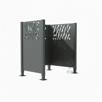 Trash Bins Privacy Screen Venice Steel – Complete Set (750x750 mm, Procity Grey)