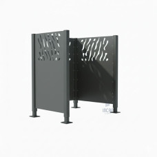 Trash Bins Privacy Screen Venice Steel – Complete Set (750x750 mm, Procity Grey)