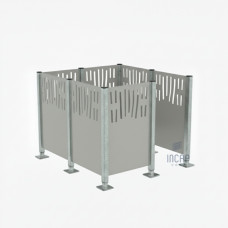 Garbage Bin Screen Venice in Steel – Complete Set (1500x1500 mm, Silk Grey)