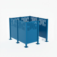 Waste Bin Privacy Screen Venice Steel - Complete Set (1500x1500 mm, Gentian Blue)