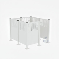 Garbage Bins Privacy Screen Venice in Steel – Complete Set (1500x1500 mm, Pure White)