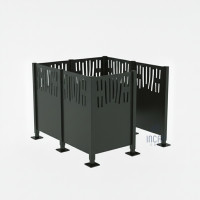 Garbage Bins Privacy Screen Venice Made of Steel – Complete Set (1500x1500 mm, Procity Gray)