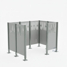 Venice Steel Waste Bin Screen - Complete Set (1500x2225 mm, Silk Grey)