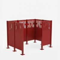 Garbage Can Privacy Screen Venice in Steel – Complete Set (1500x2225mm, Purple).
