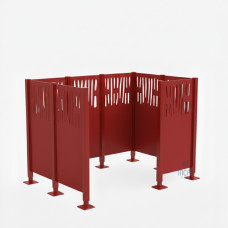 Garbage Can Privacy Screen Venice in Steel – Complete Set (1500x2225mm, Purple).