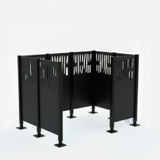 Venice Steel Wheelie Bin Screen - Complete Set (1500x2225 mm, Deep Black)