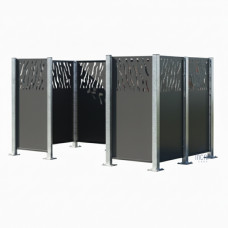 Garbage Bins Privacy Screen Venice in Steel – Complete Set (1500x2960 mm, Procity Gray)