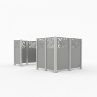 Garbage Bin Privacy Screen Venice from Steel – Complete Set (1500x3700 mm, Silk Gray)
