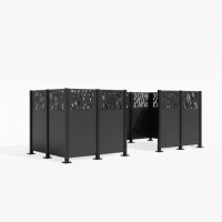 Garbage Bin Privacy Screen Venice in Steel - Complete Set (1500x4440 mm, Procity Gray)