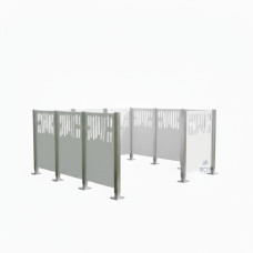 Garbage Bins Privacy Screen Venice from Steel – Complete Set (2220x2220 mm, Pure White)
