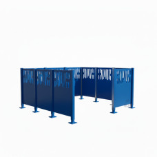 Mülltonnen Sichtschutz Venedig  aus Stahl – Komplettset (2220x2220 mm, Enzianblau)
