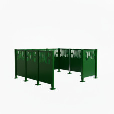 Mülltonnen Sichtschutz Venedig  aus Stahl – Komplettset (2220x2220 mm, Moosgrün)