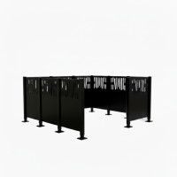Garbage Bins Visual Protection Venice from Steel – Complete Set (2220x2220 mm, Deep Black)