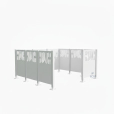 Mülltonnen Sichtschutz Venedig  aus Stahl – Komplettset (2220x2220 mm, Reinweiß)