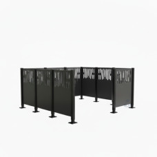 Mülltonnen Sichtschutz Venedig  aus Stahl – Komplettset (2220x2220 mm, Procity Grau)