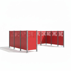 Mülltonnen Sichtschutz Venedig  aus Stahl – Komplettset (2220x2960 mm, Verkehrsrot)