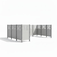 Mülltonnen Sichtschutz Venedig  aus Stahl – Komplettset (2220x2960 mm, Seidengrau)