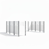 Mülltonnen Sichtschutz Venedig  aus Stahl – Komplettset (2220x2960 mm, Reinweiß)