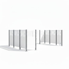 Mülltonnen Sichtschutz Venedig  aus Stahl – Komplettset (2220x2960 mm, Reinweiß)