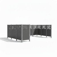 Garbage Bins Screen Venice from Steel - Complete Set (2220x2960 mm, Procity Gray)