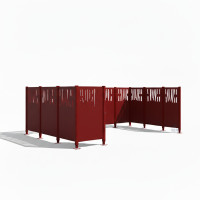Garbage Bins Privacy Screen Venice from Steel – Complete Set (2220x2960 mm, Purple)