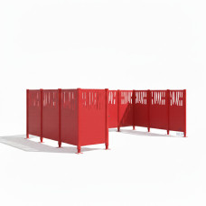 Mülltonnen Sichtschutz Venedig  aus Stahl – Komplettset (2220x2960 mm, Verkehrsrot)