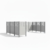 Mülltonnen Sichtschutz Venedig  aus Stahl – Komplettset (2220x2960 mm, Seidengrau)