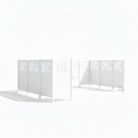 Mülltonnen Sichtschutz Venedig  aus Stahl – Komplettset (2220x2960 mm, Reinweiß)