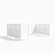 Mülltonnen Sichtschutz Venedig  aus Stahl – Komplettset (2220x2960 mm, Reinweiß)