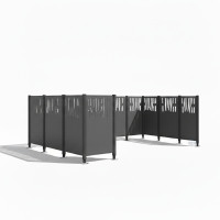 Mülltonnen Sichtschutz Venedig  aus Stahl – Komplettset (2220x2960 mm, Procity Grau)