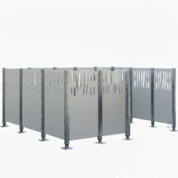 Garbage Bins Privacy Screen Venice in Steel – Complete Set (2220x3700 mm, Silk Grey)