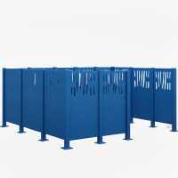 Garbage Bin Privacy Screen Venice From Steel – Complete Set (2220x3700 mm, Gentian Blue)