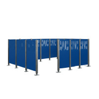 Trash Can Screen Venice Steel - Complete Set (2220x4440 mm, Gentian Blue)