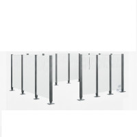 Garbage Bins Privacy Screen Venice Steel - Complete Set (2220x4440 mm, Pure White)