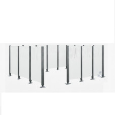 Mülltonnen Sichtschutz Venedig  aus Stahl – Komplettset (2220x4440 mm, Reinweiß)