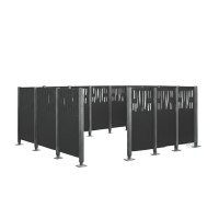 Garbage Bin Privacy Screen Venice Made of Steel – Complete Set (2220x4440 mm, Procity Gray)