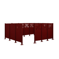 Trash Bins Privacy Screen Venice from Steel – Complete Set (2220x4440 mm, Purple)