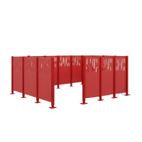 Mülltonnen Sichtschutz Venedig  aus Stahl – Komplettset (2220x4440 mm, Verkehrsrot)