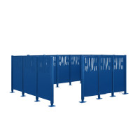 Mülltonnen Sichtschutz Venedig  aus Stahl – Komplettset (2220x4440 mm, Enzianblau)