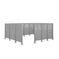Garbage Bins Privacy Screen Venice from Steel – Complete Set (2220x4440 mm, Silk Grey)