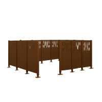 Mülltonnen Sichtschutz Venedig  aus Stahl – Komplettset (2220x4440 mm, Schokoladenbraun)