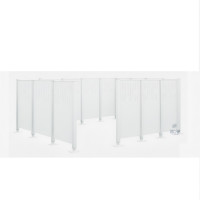 Garbage Bins Privacy Screen Venice Steel - Complete Set (2220x4440 mm, Pure White)