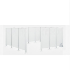 Mülltonnen Sichtschutz Venedig  aus Stahl – Komplettset (2220x4440 mm, Reinweiß)