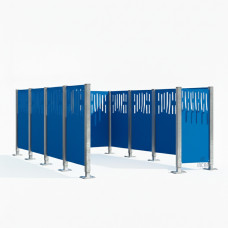 Mülltonnen Sichtschutz Venedig  aus Stahl – Komplettset (2960x2960 mm, Enzianblau)