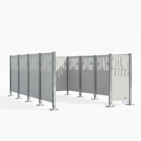 Garbage Bins Privacy Screen Venice Steel – Complete Set (2960x2960 mm, Silk Grey)