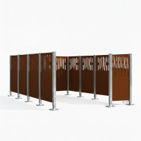 Garbage Bins Privacy Screen Venice Steel - Complete Set (2960x2960 mm, Chocolate Brown)