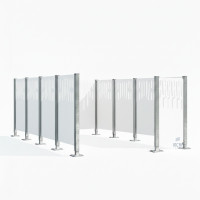 Venice Steel Waste Bin Screen – Complete Set (2960x2960 mm, Pure White)